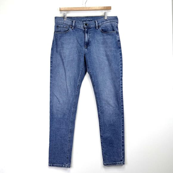 MOTT & BOW Benson Skinny Jeans Mens 33x32 Blue Stretch Denim Classic Mid Rise - Picture 1 of 11